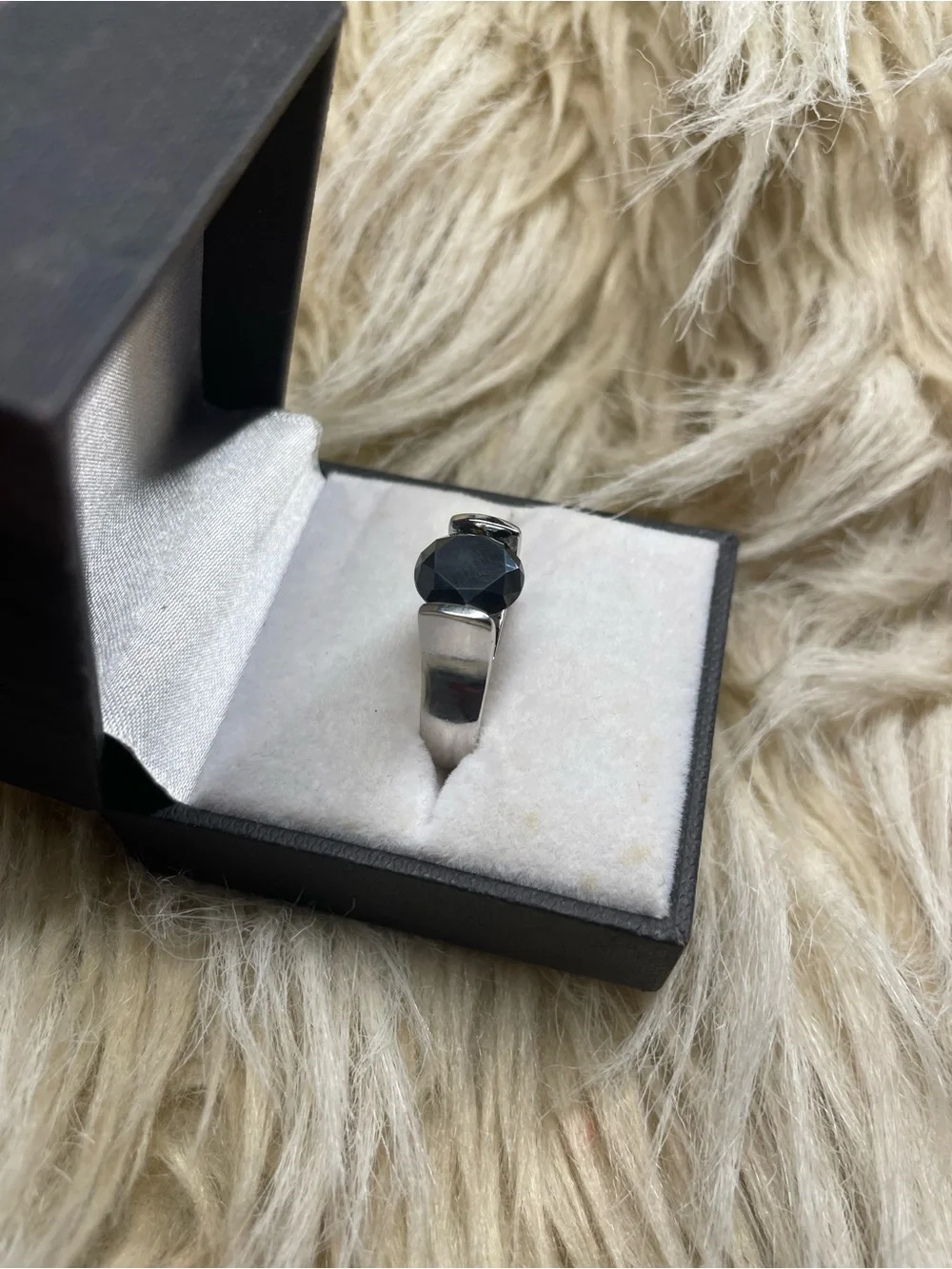 Gorgeous Certified 2.5 Ct. Round Brilliant Cut Black Moissanite Diamond Ring